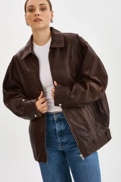 Femme LAMARQUE THEIA | Manteau Aviateur En Cuir