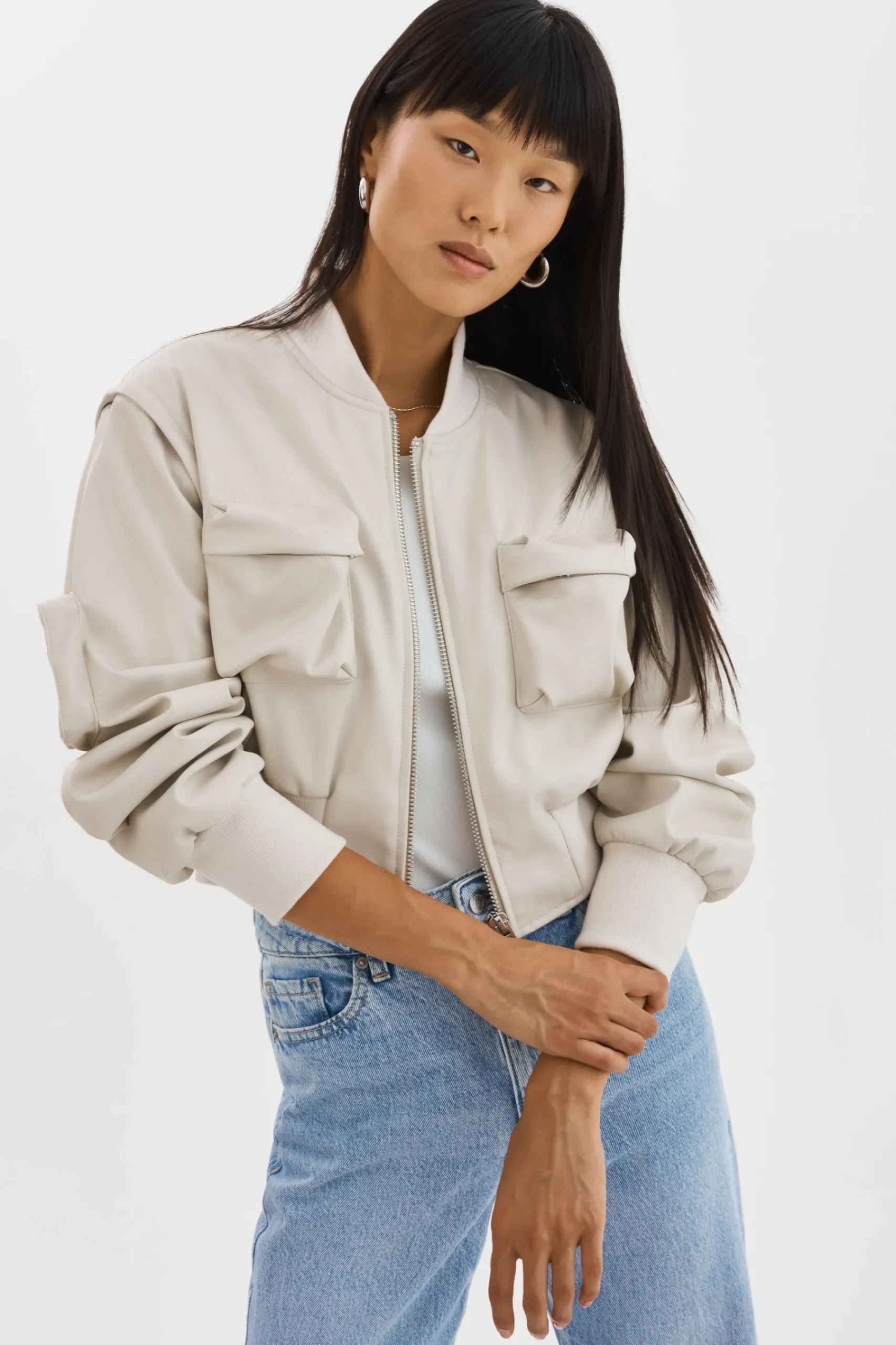Femme LAMARQUE XAIA | Blouson Aviateur Convertible En Simili Cuir