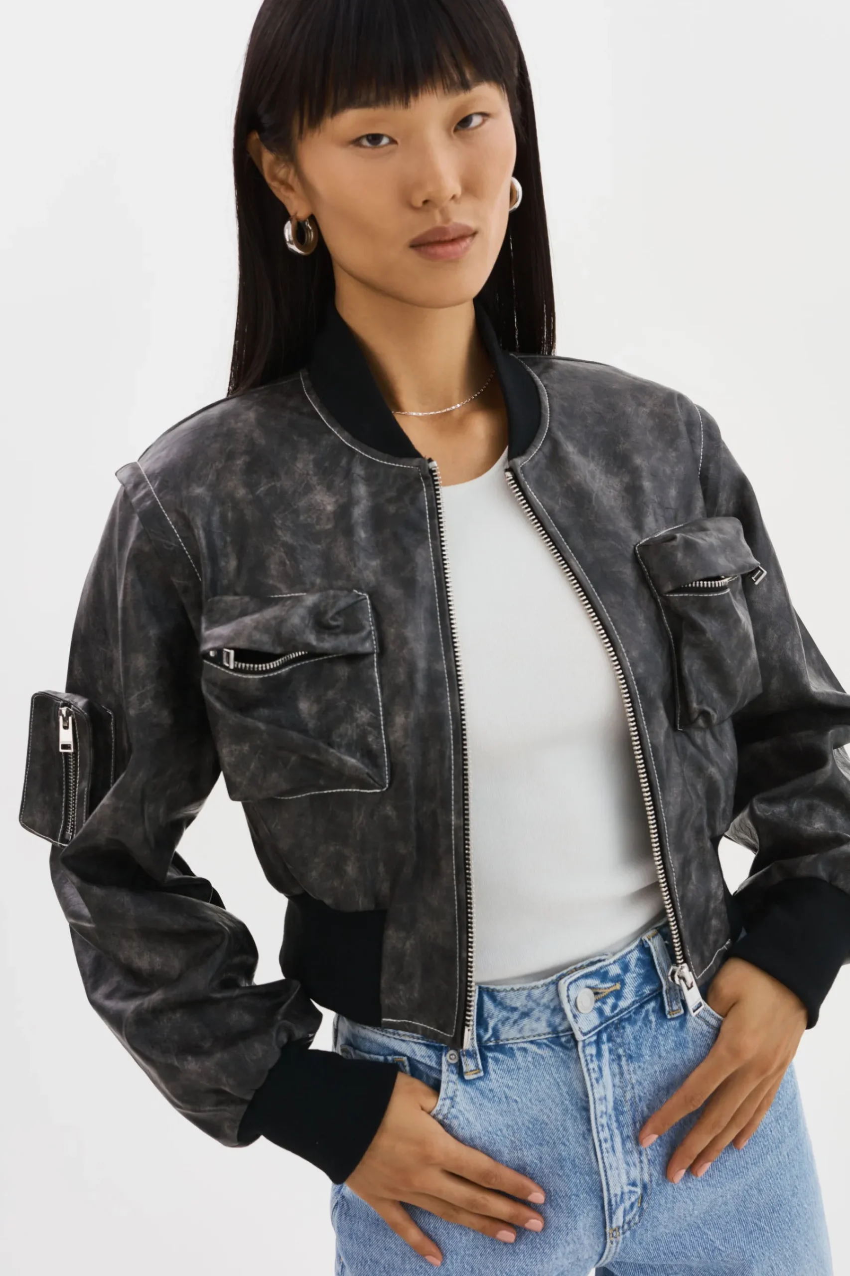 Femme LAMARQUE XAIA | Blouson Aviateur Convertible En Simili Cuir