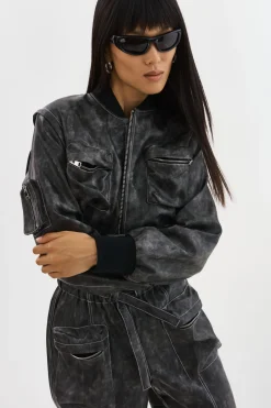 Femme LAMARQUE XAIA | Blouson Aviateur Convertible En Simili Cuir