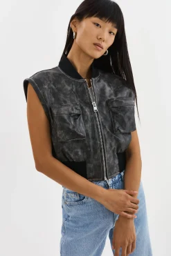 Femme LAMARQUE XAIA | Blouson Aviateur Convertible En Simili Cuir