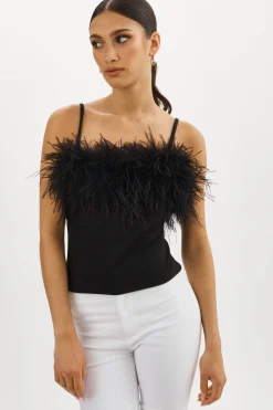 Femme LAMARQUE YARINA Top Orné De Plumes