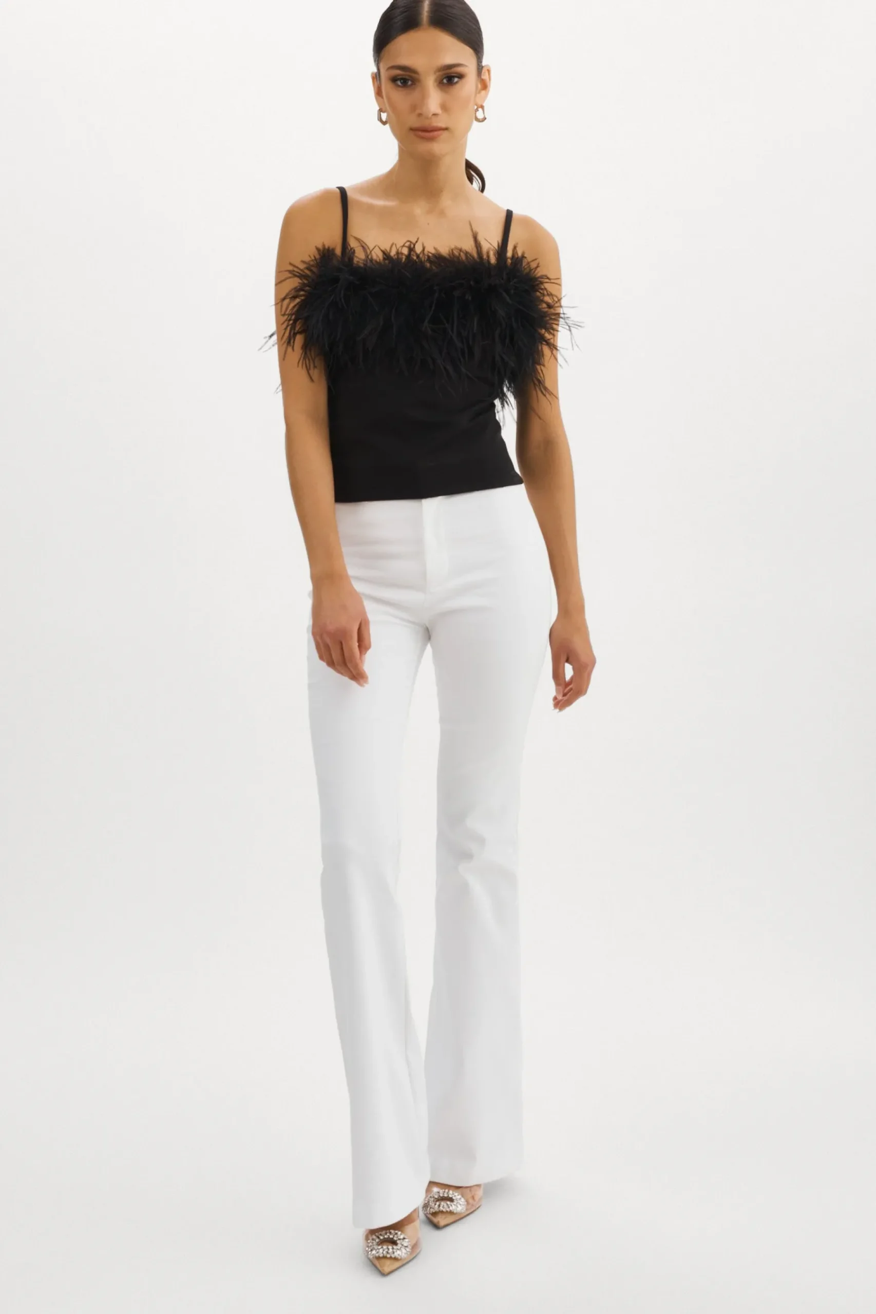 Femme LAMARQUE YARINA Top Orné De Plumes