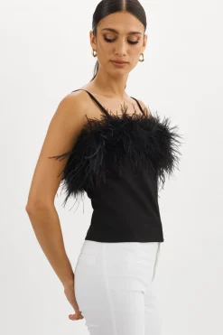 Femme LAMARQUE YARINA Top Orné De Plumes