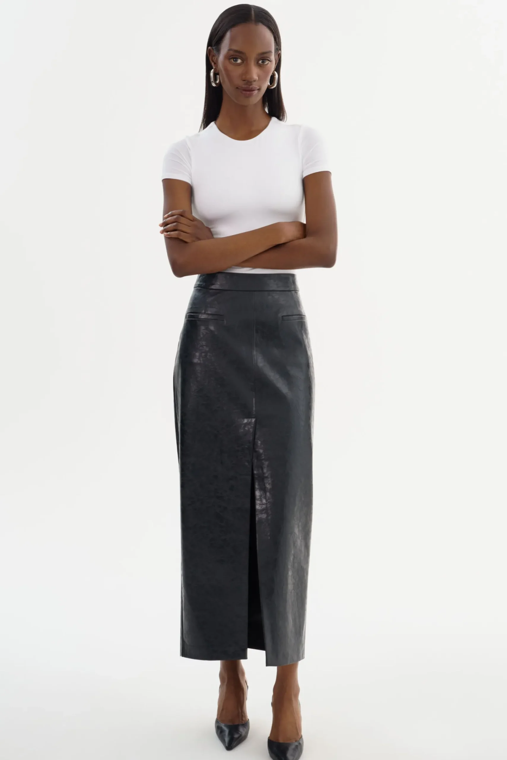 Femme LAMARQUE YVETTE | Faux Leather Maxi Skirt