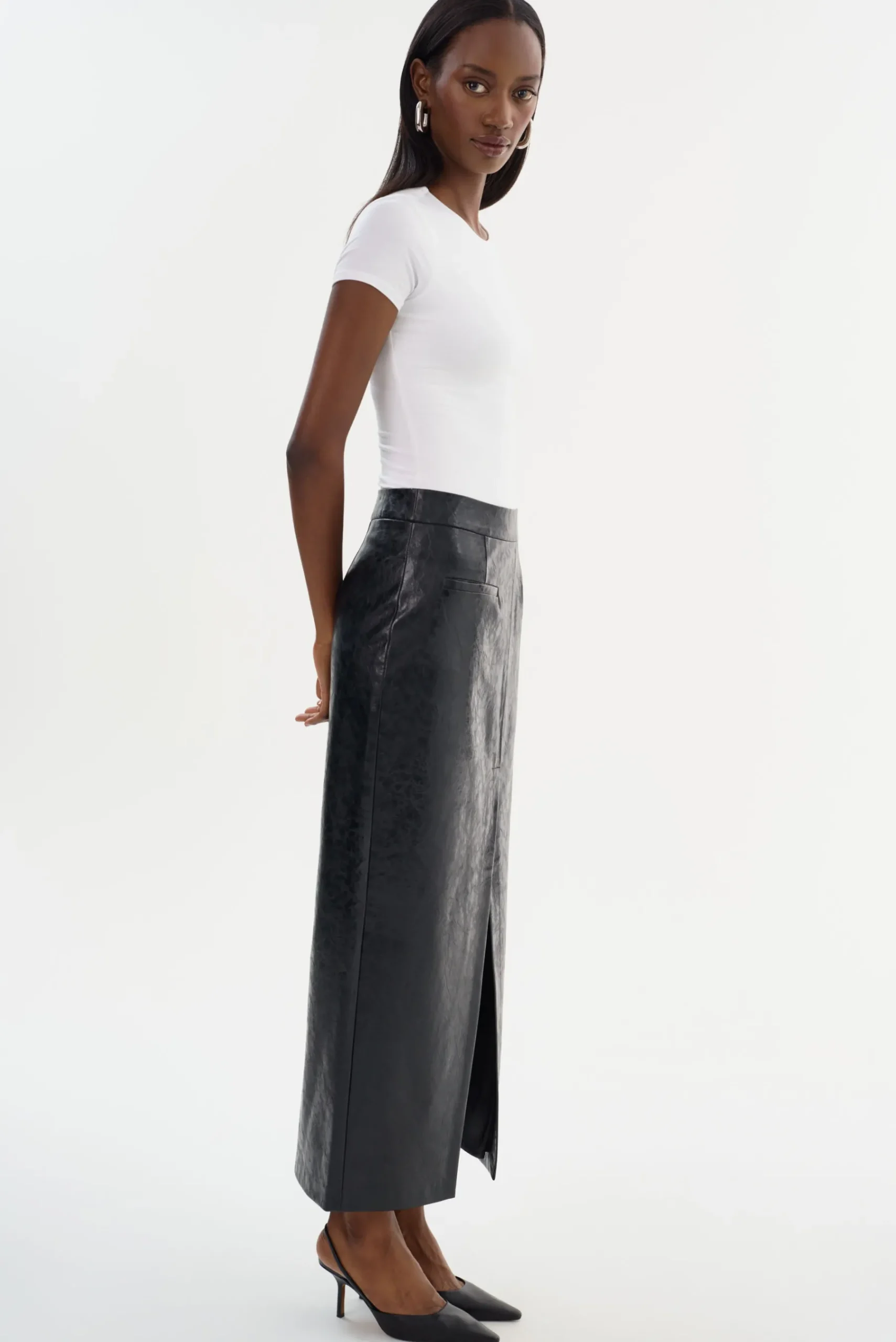 Femme LAMARQUE YVETTE | Faux Leather Maxi Skirt